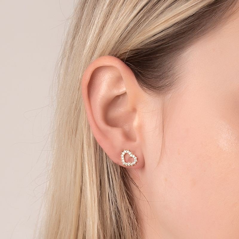 Brinco Coração Banhado a Ouro 18k