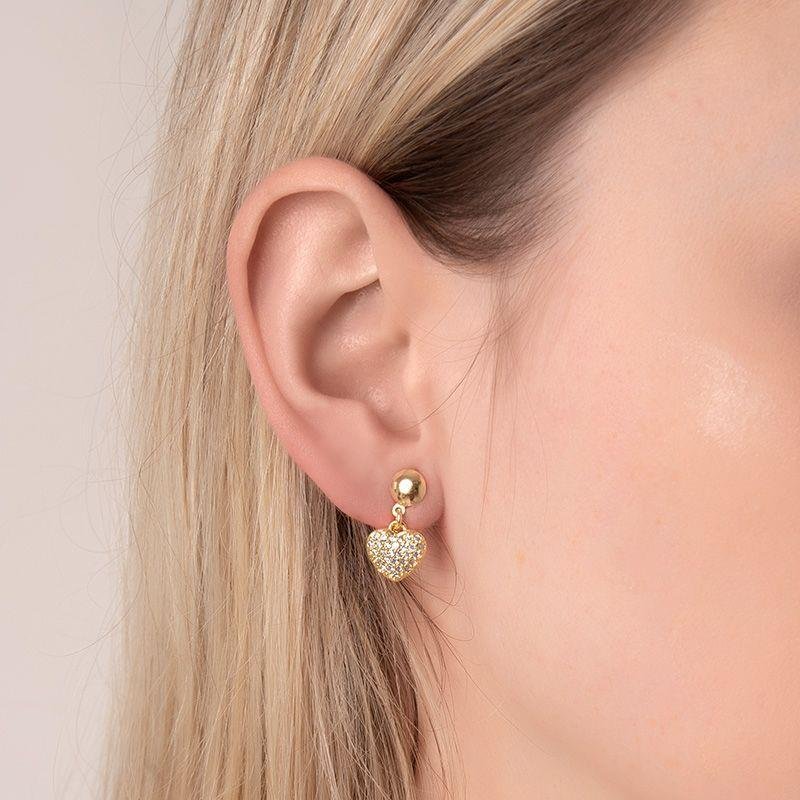 Brinco Coração Banhado a Ouro 18k