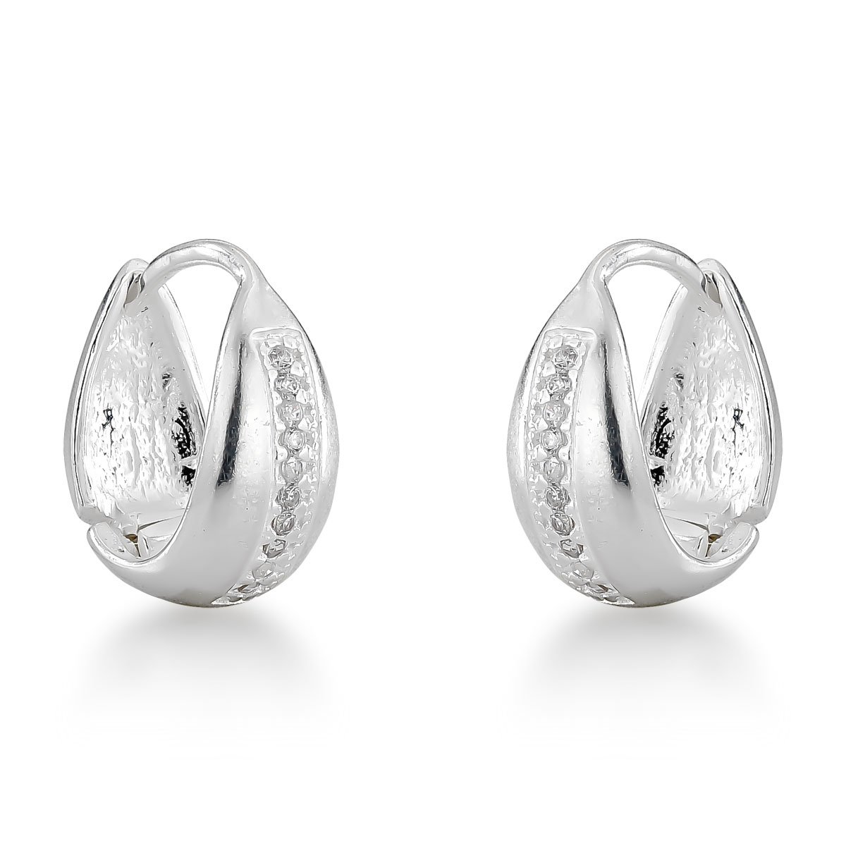 Brinco Click Micros Zircônias Prata 925