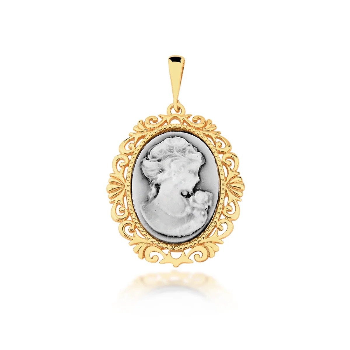 Pingente Camafeu Banhado a Ouro 18k