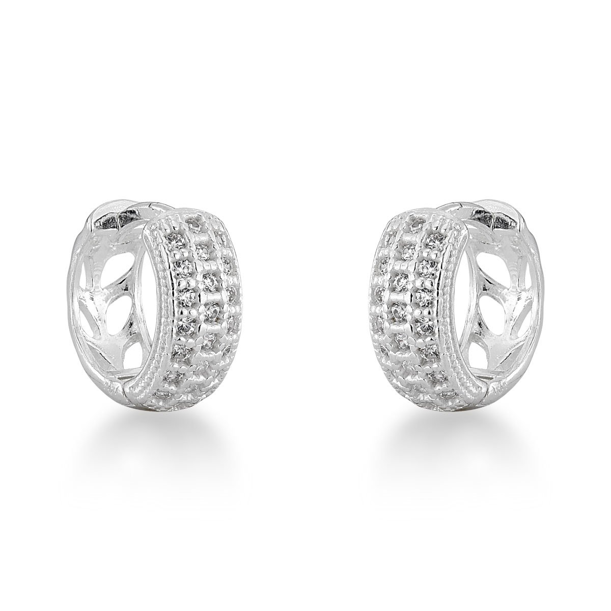 Argola Click Micros Zircônias Praya 925
