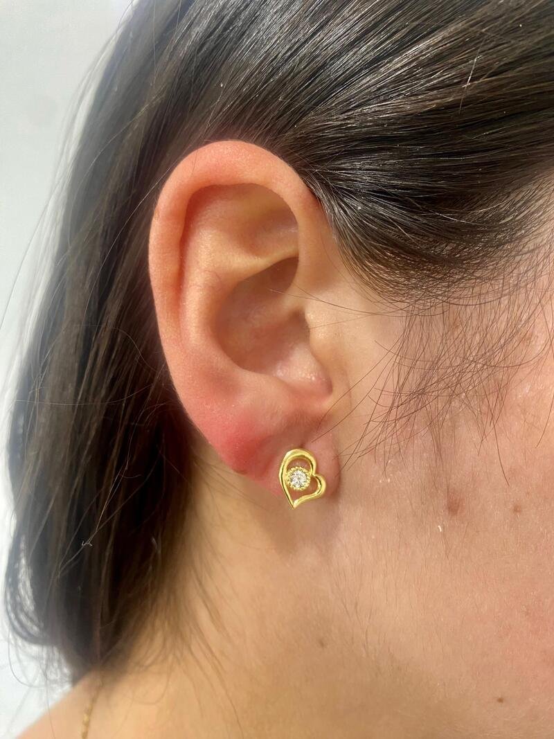 Brinco Coração Banhado a Ouro 18k