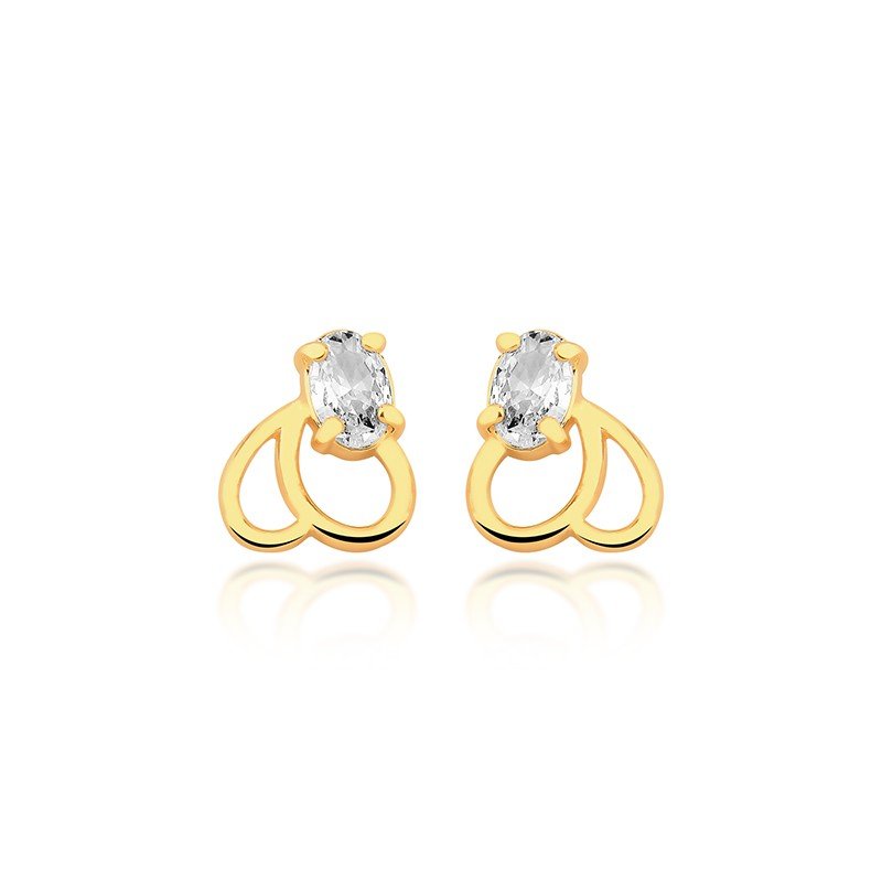 Brinco Zircônia Banhado a Ouro 18k