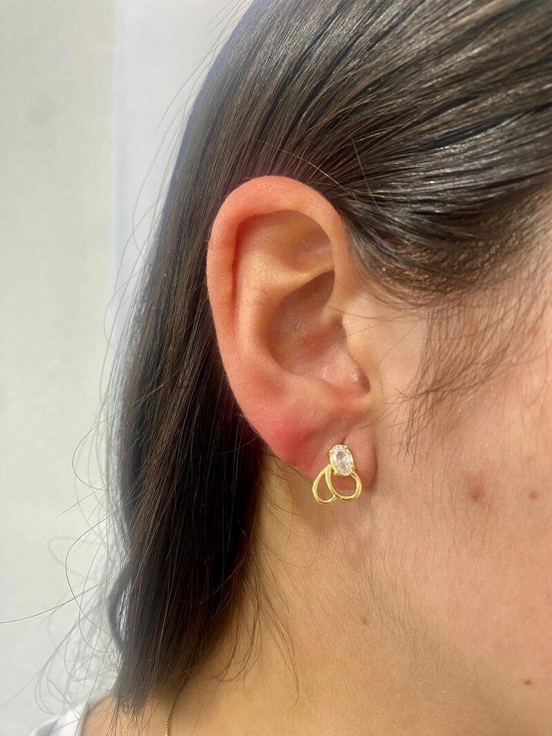 Brinco Zircônia Banhado a Ouro 18k