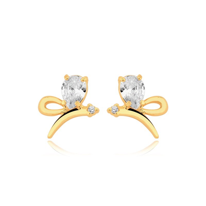 Brinco Libélula Banhado a Ouro 18k