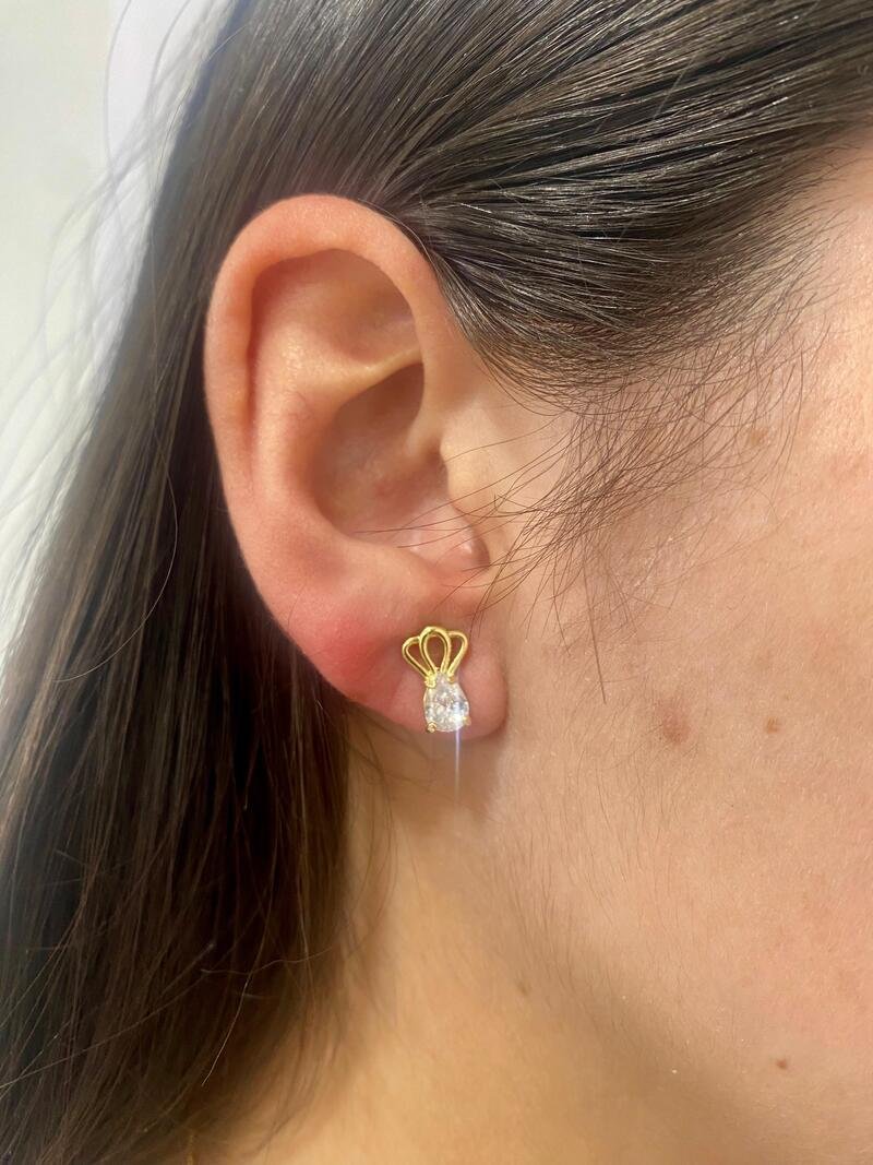 Brinco Gota Banhado a Ouro 18k