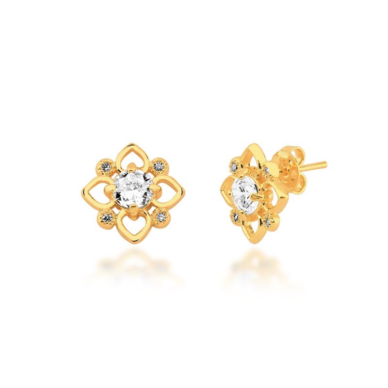 Brinco Flor Banhado a Ouro 18k