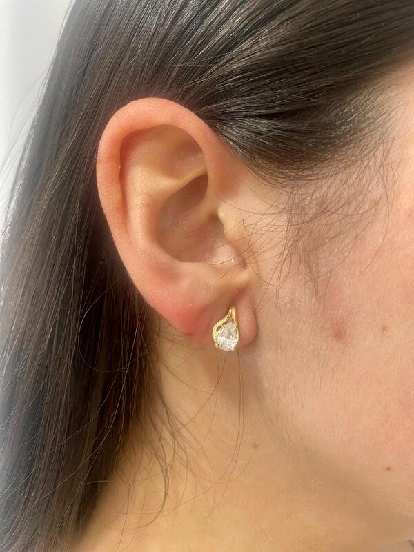 Brinco Gota Banhado a Ouro 18k