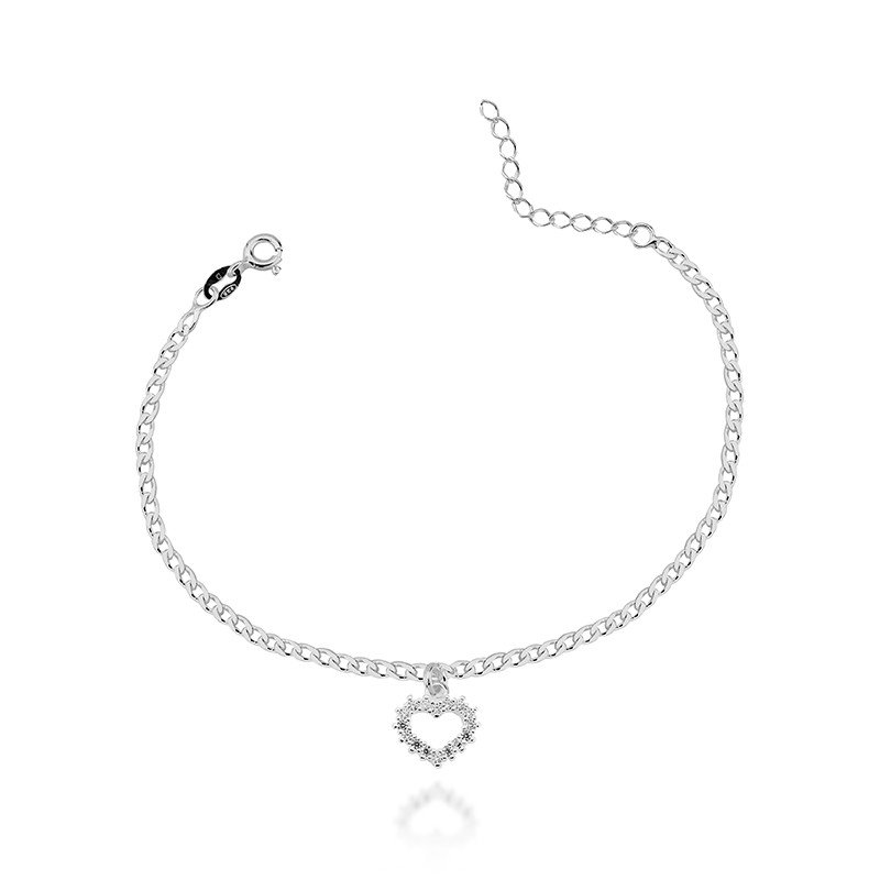 Pulseira Coração Prata 925