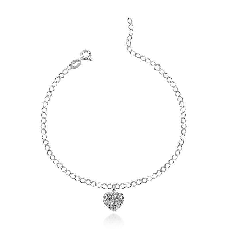 Pulseira Coração Prata 925