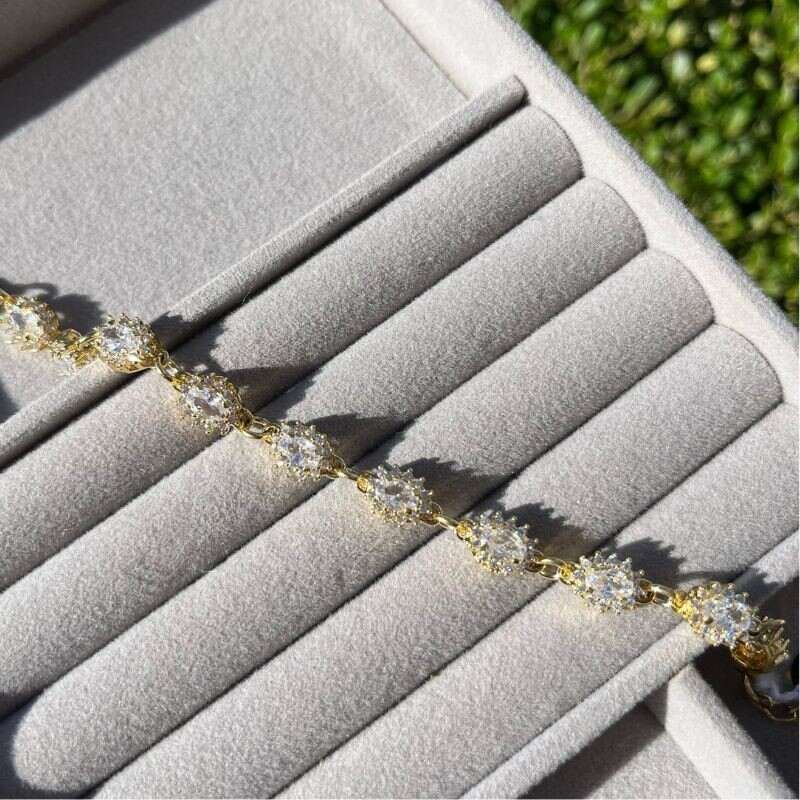 Pulseiras Zircônias Banhado a Ouro 18k