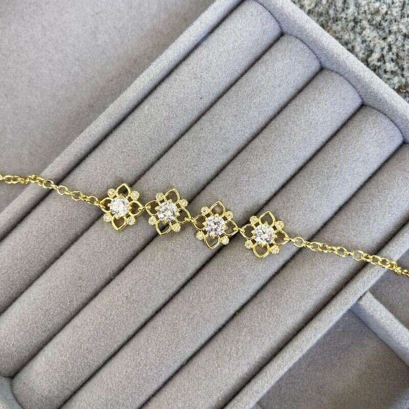 Pulseira Flores Banhado a Ouro 18k