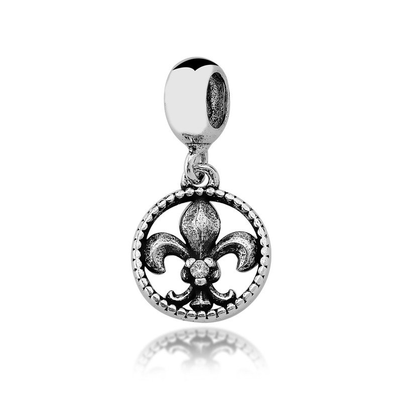 Berloque Flor de Liz Prata 925