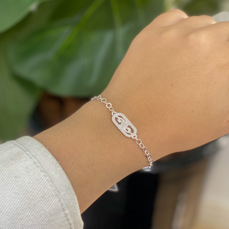 Pulseira Chapa Micros Zircônias Prata 925