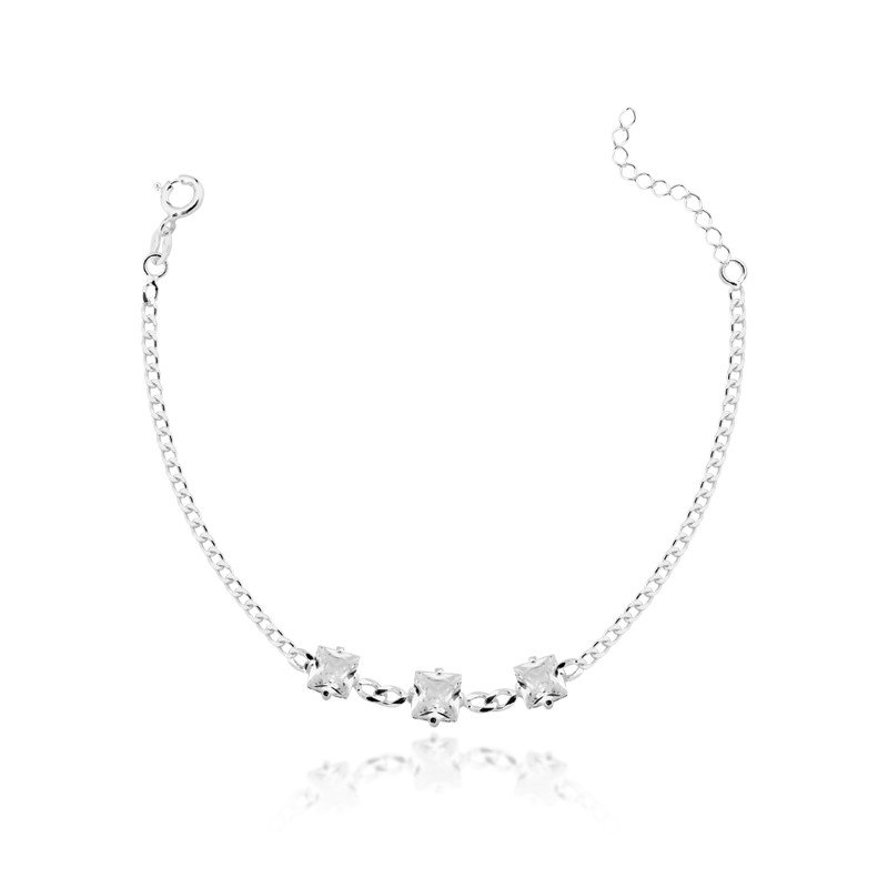 Pulseira Zircônias Prata 925