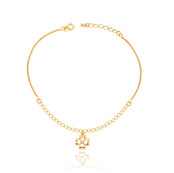 Tornozeleira Banhado a Ouro 18k