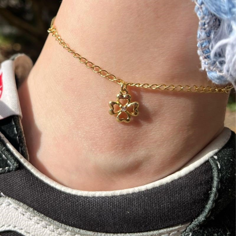 Tornozeleira Banhado a Ouro 18k