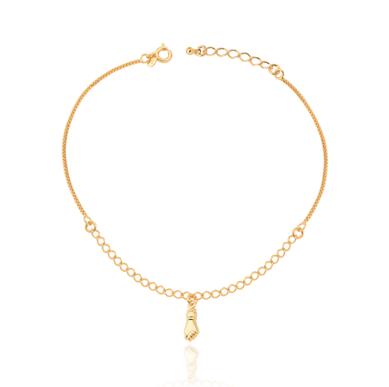 Tornozeleira Figa Banhado a Ouro 18k