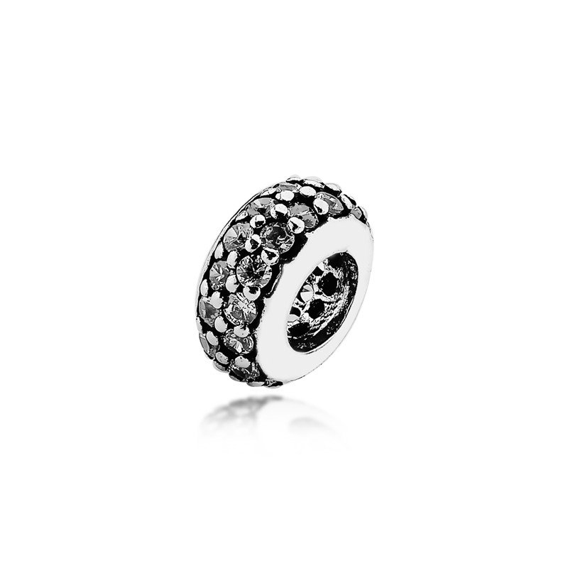 Berloque Separador Cravejado Prata 925