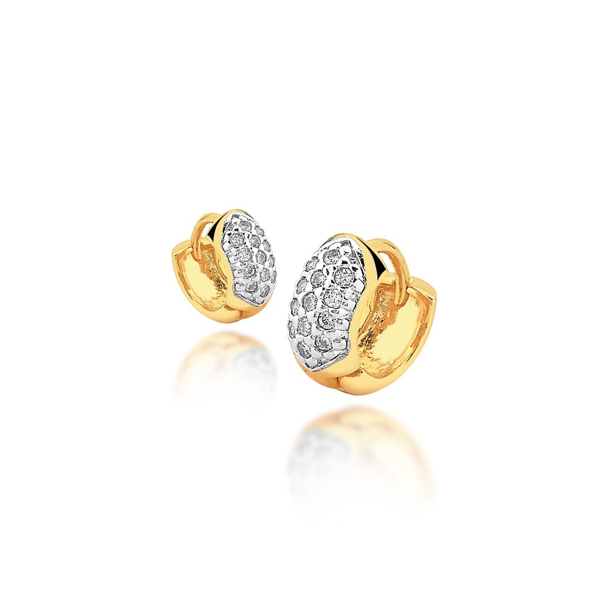 Brinco Click Micro Zircônias Banhado a Ouro 18k