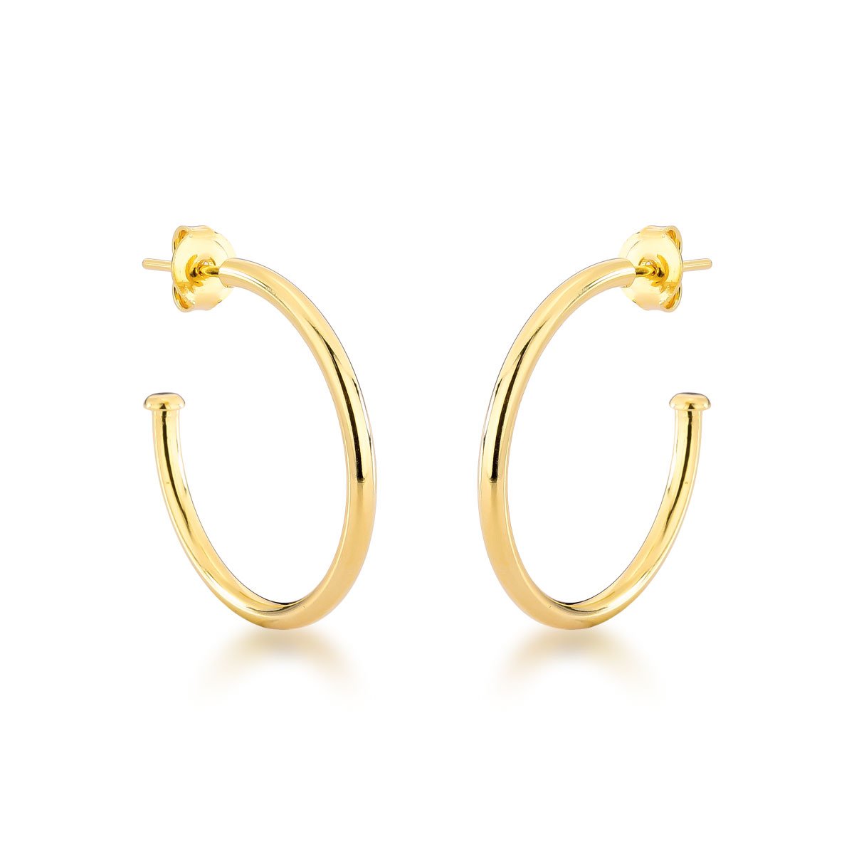 Argola Lisa Aberta Banhado a Ouro 18k