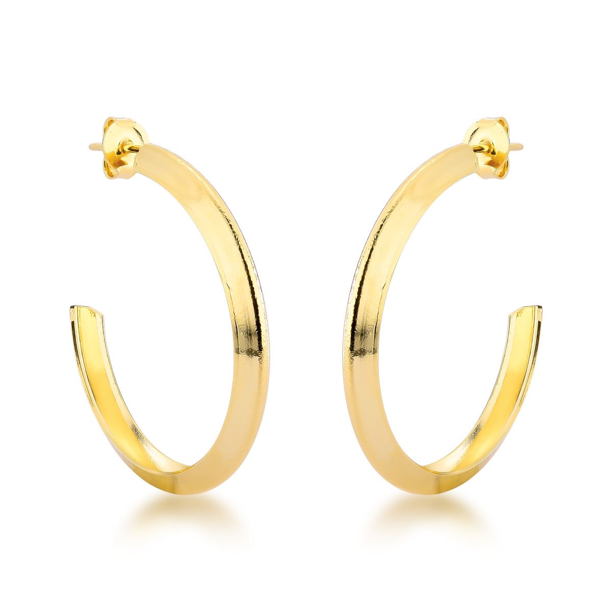 Argola Lisa Aberta Banhado a Ouro 18k