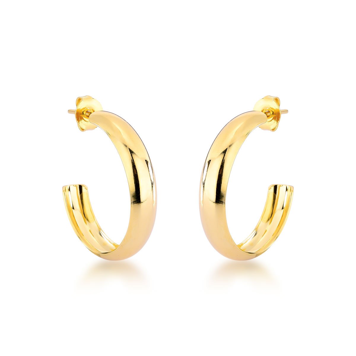 Argola Lisa Aberta Banhado a Ouro 18k