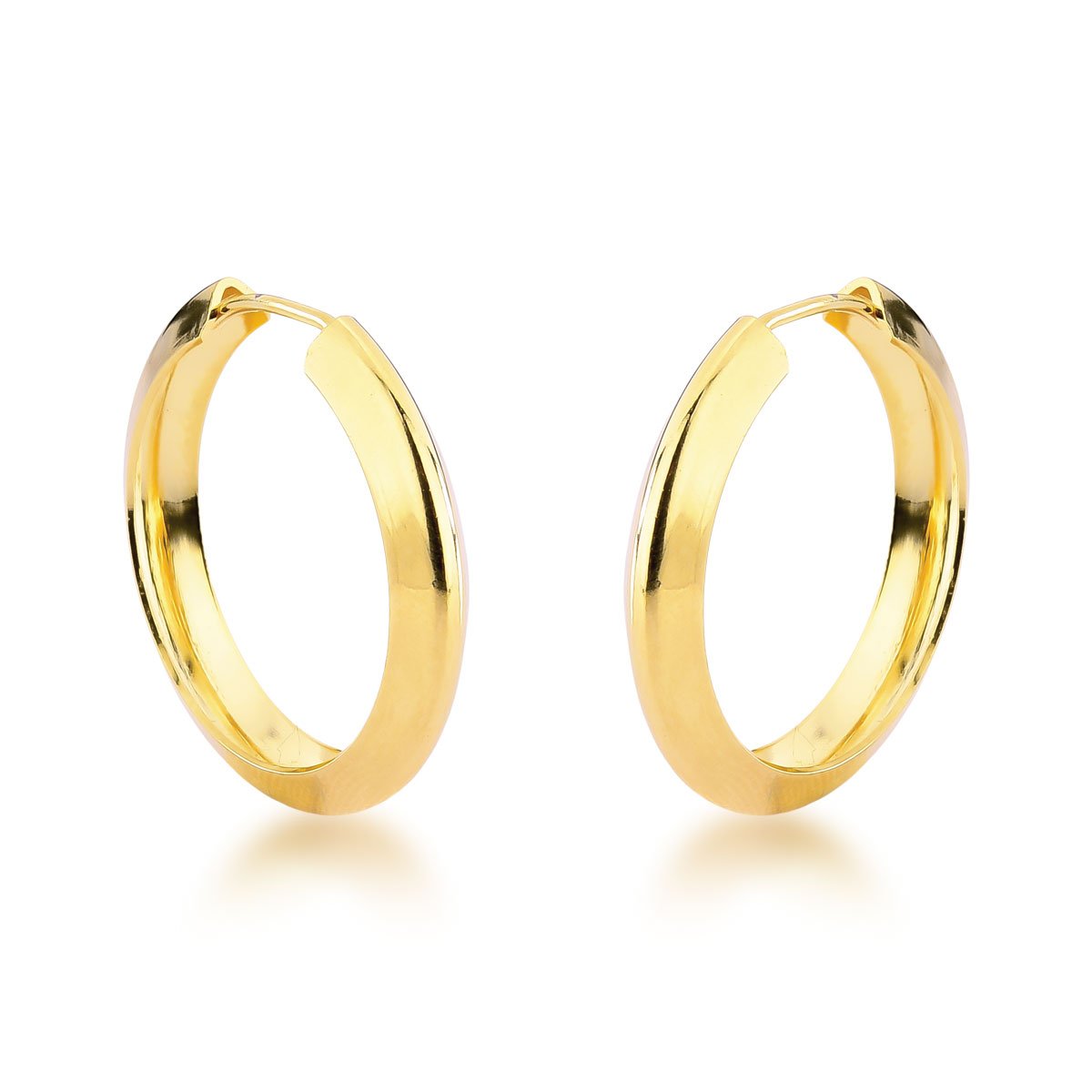 Argola Lisa Banhado a Ouro 18k