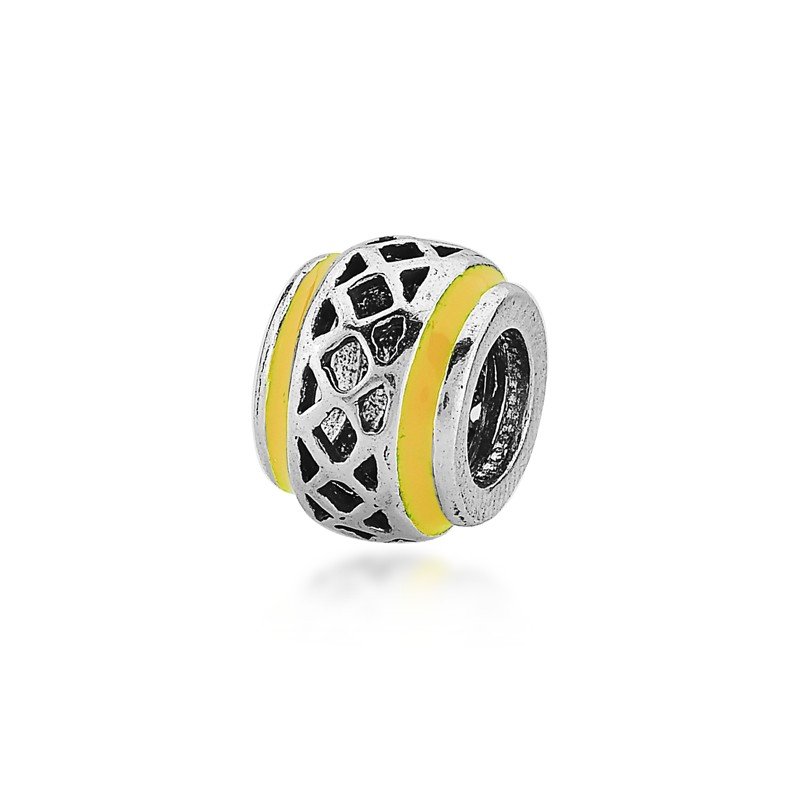 Berloque Separador Vazado Amarelo Prata 925