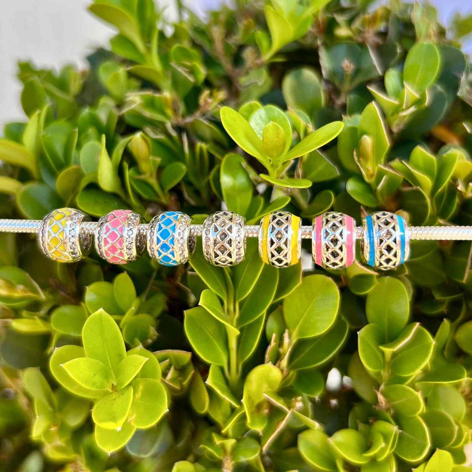 Berloque Separador Vazado Azul Prata 925