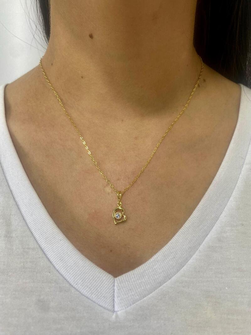 Gargantilha Coração Banhado a Ouro 18k