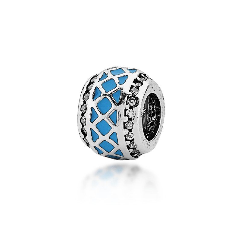 Berloque Separador Azul Prata 925