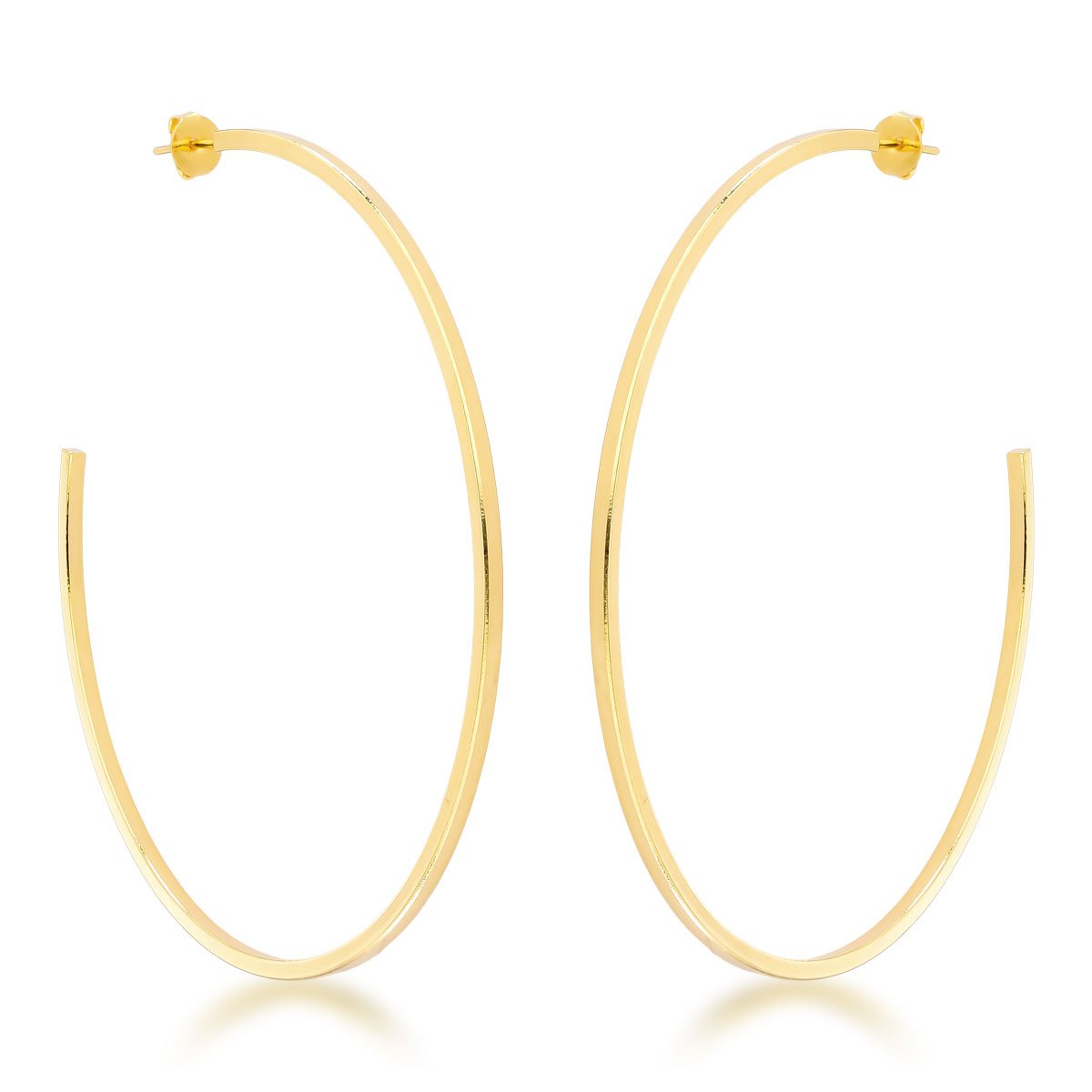 Argola Lisa Aberta Banhado a Ouro 18k