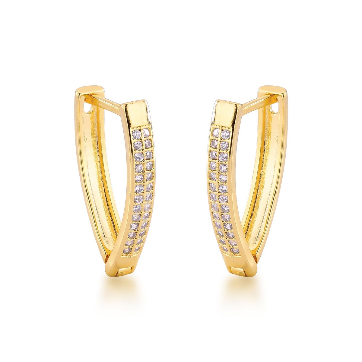 Brinco Click Micros Zircônias Banhado a 18k