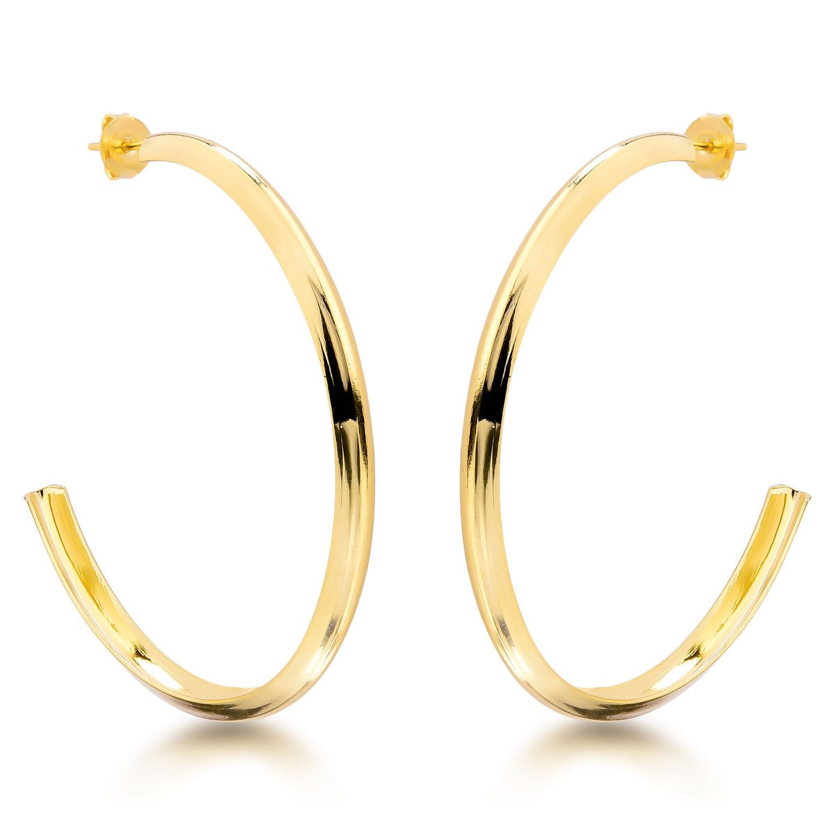 Argola Lisa Aberta Banhado a Ouro 18k