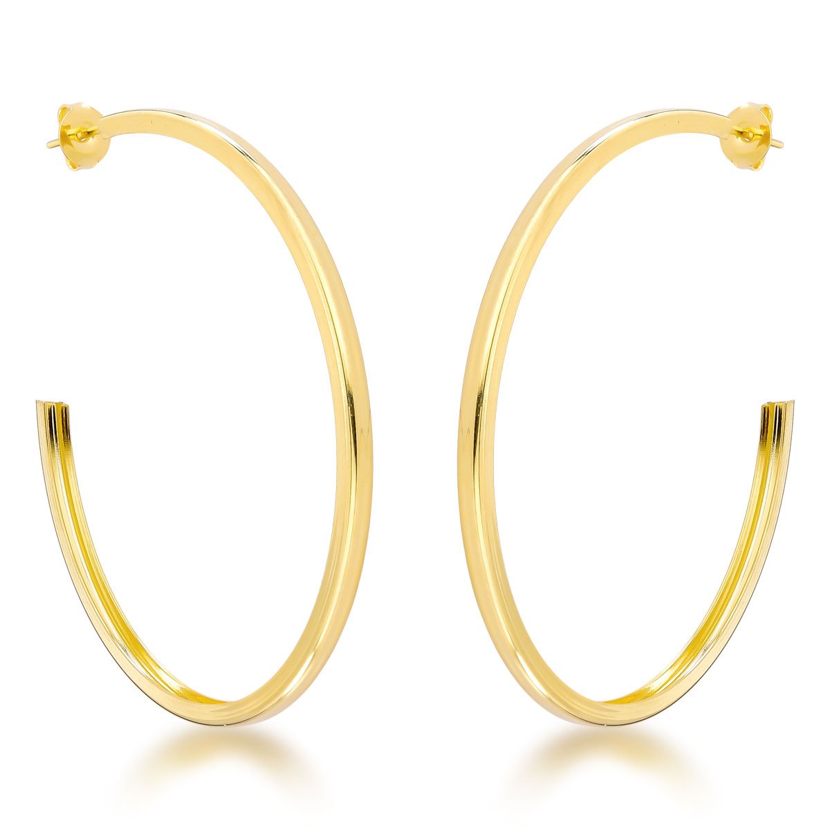 Argola Lisa Aberta Banhado a Ouro 18k