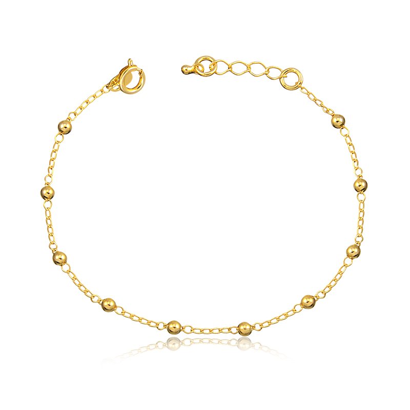 Pulseira Bolinhas Banhado a Ouro 18k