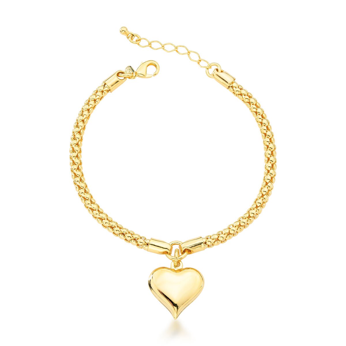 Pulseira Coração Banhado a Ouro 18k