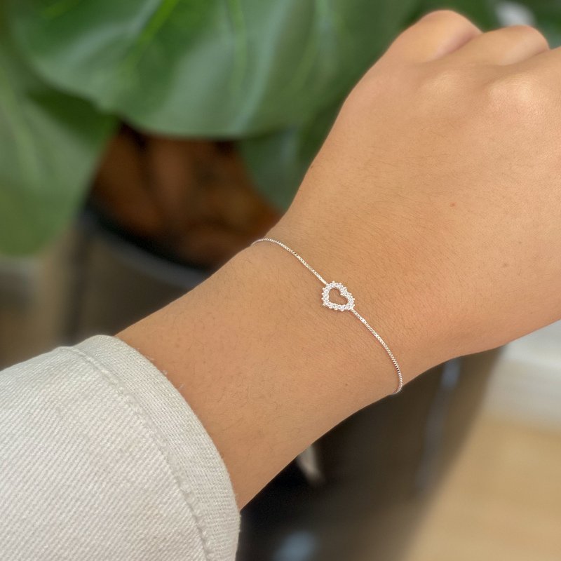 Pulseira Coração Prata 925