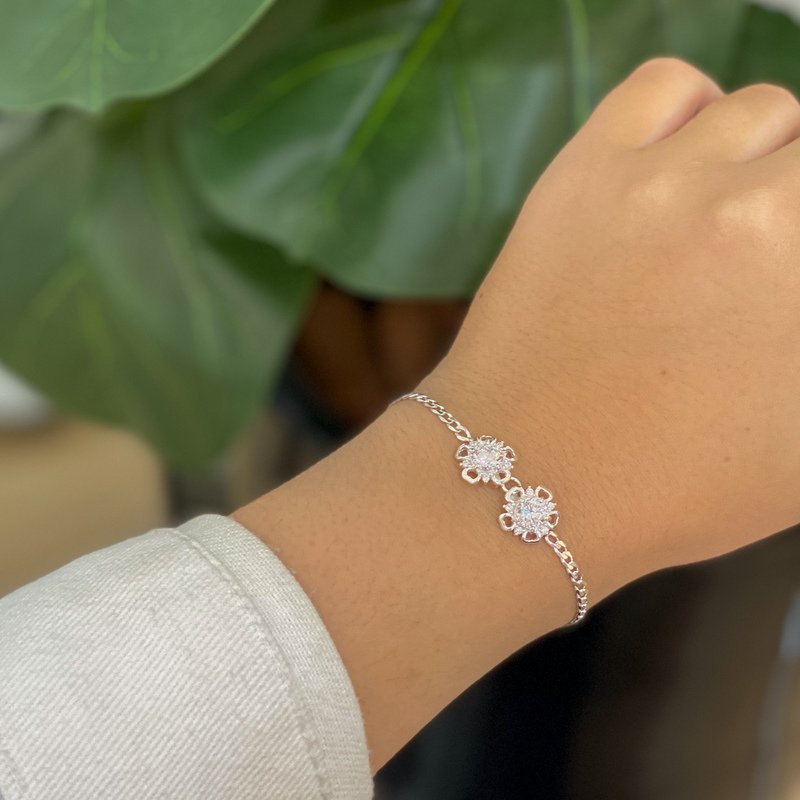 Pulseira Flores Prata 925