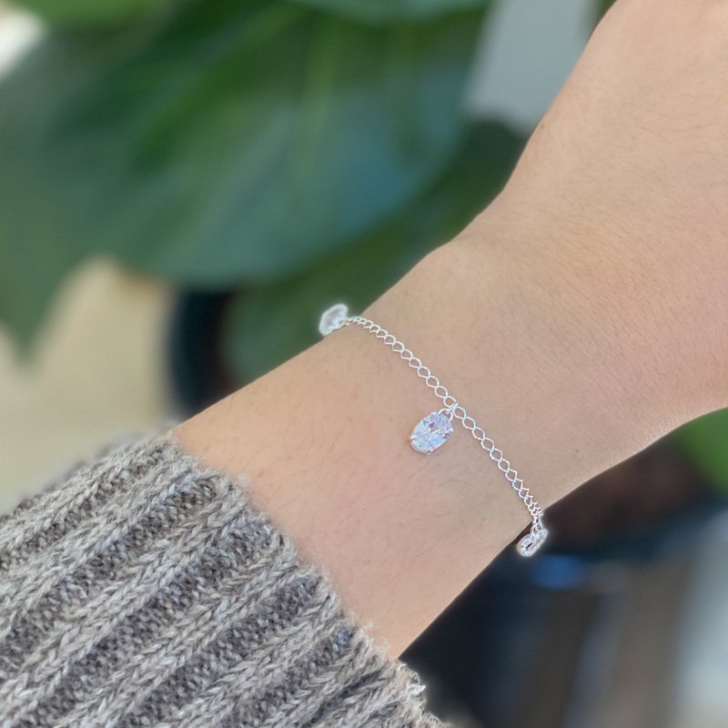 Pulseira Corações e Zircônia Prata 925