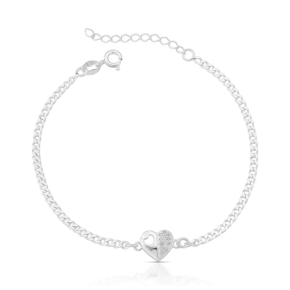 Pulseira Corações Prata 925