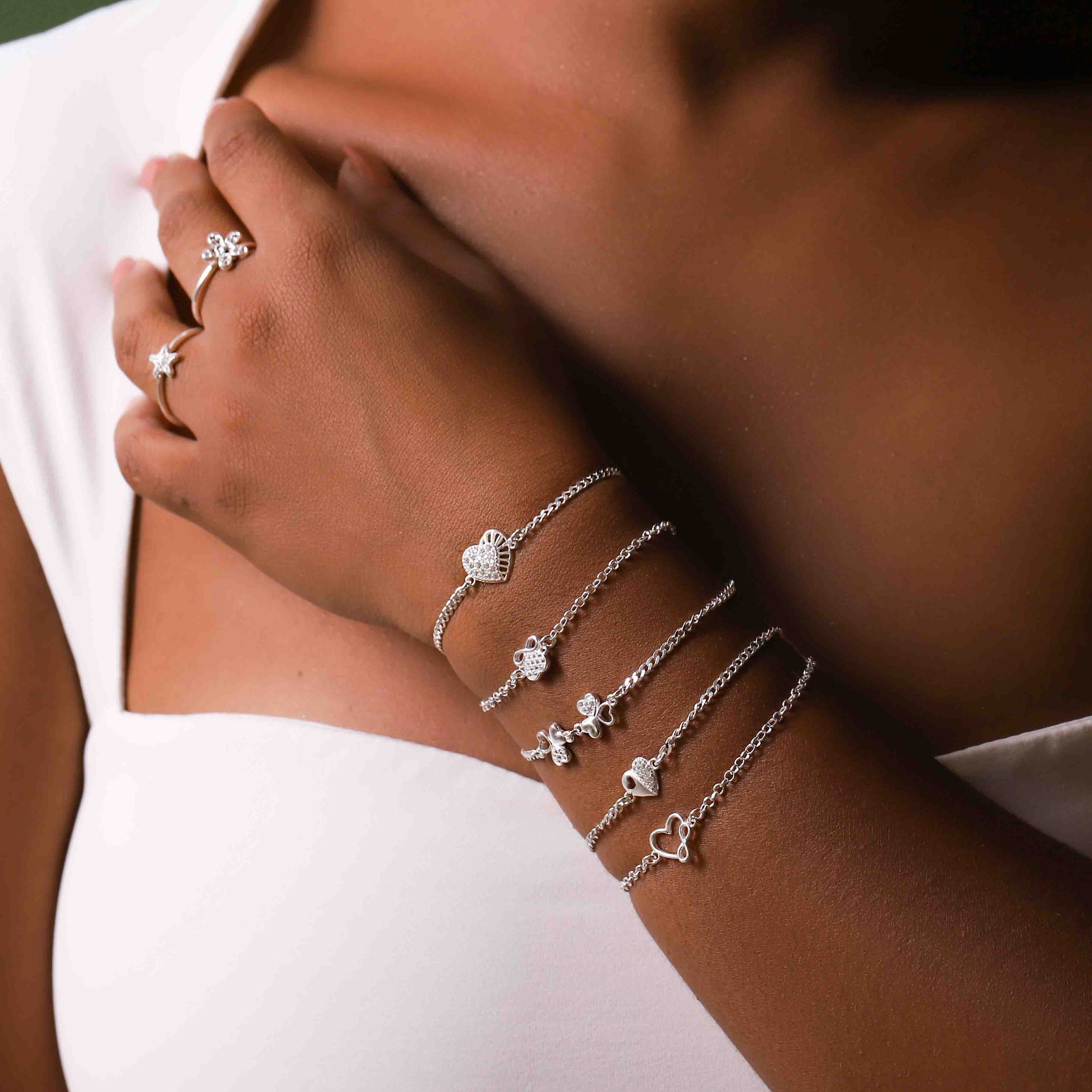 Pulseira Corações Prata 925