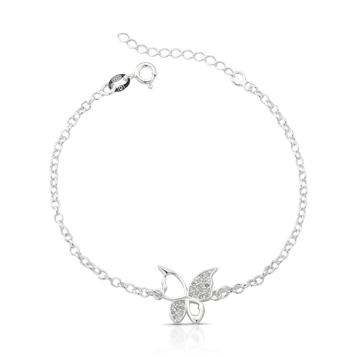 Pulseira Borboleta Prata 925