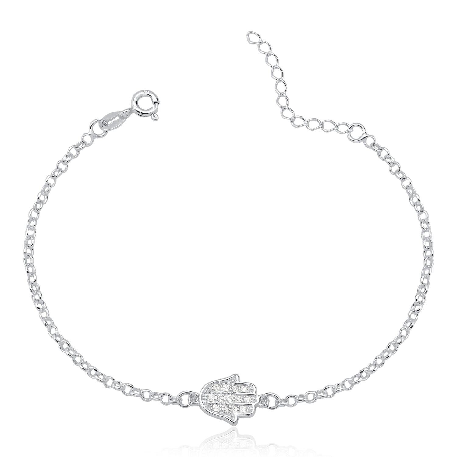 Pulseira Mão de Fátima Prata 925
