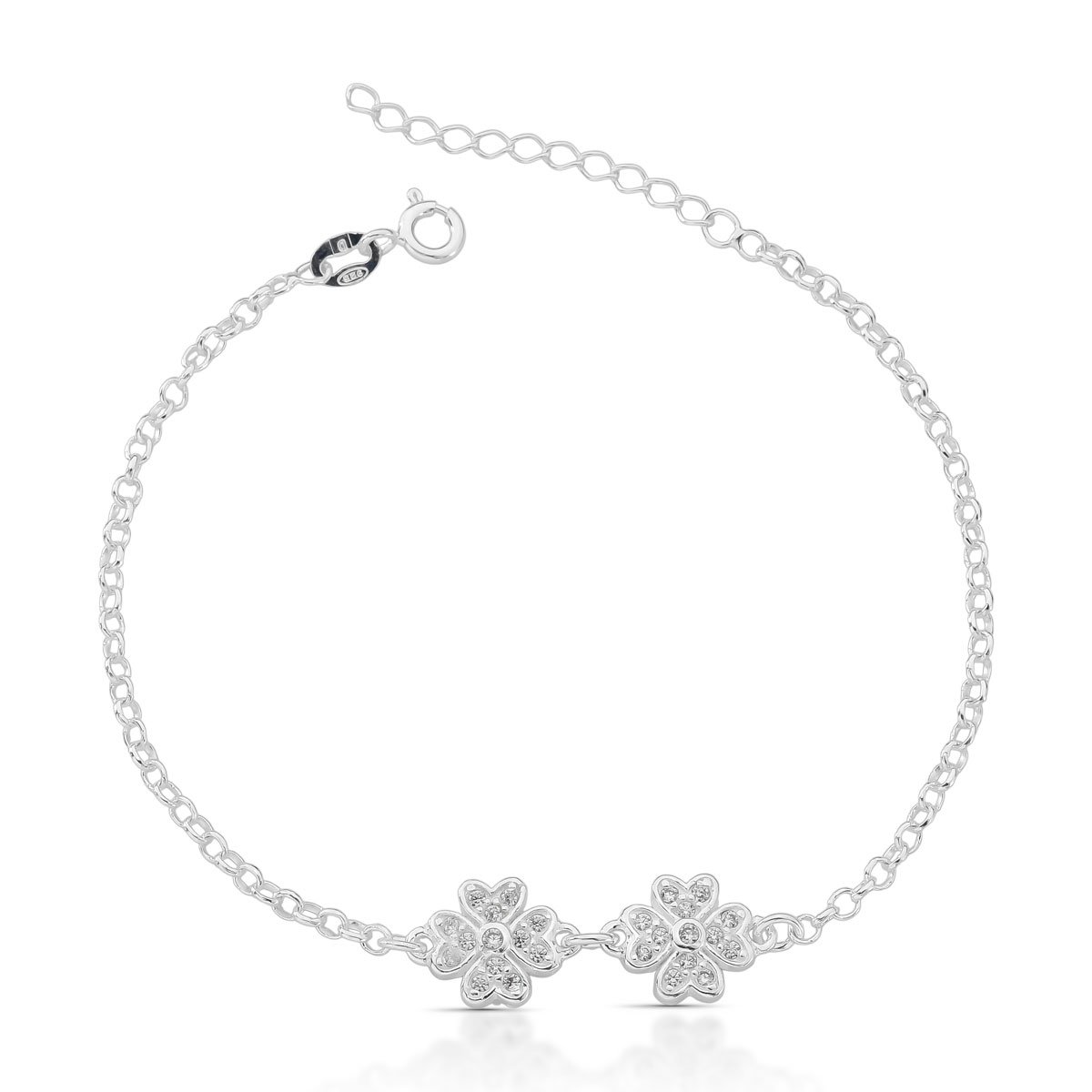 Pulseira Flores Prata 925