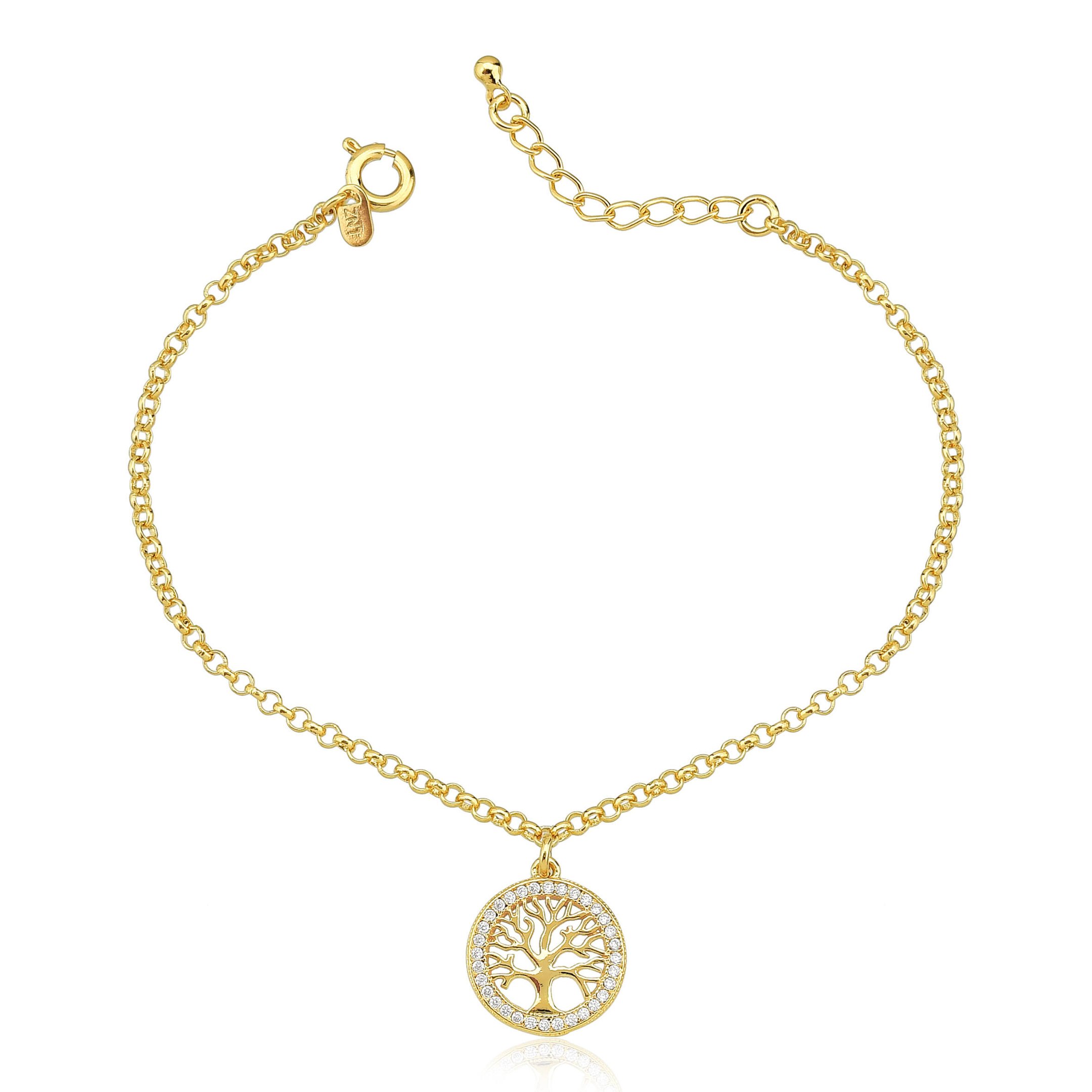 Pulseira Árvore da Vida Banhado a Ouro 18k
