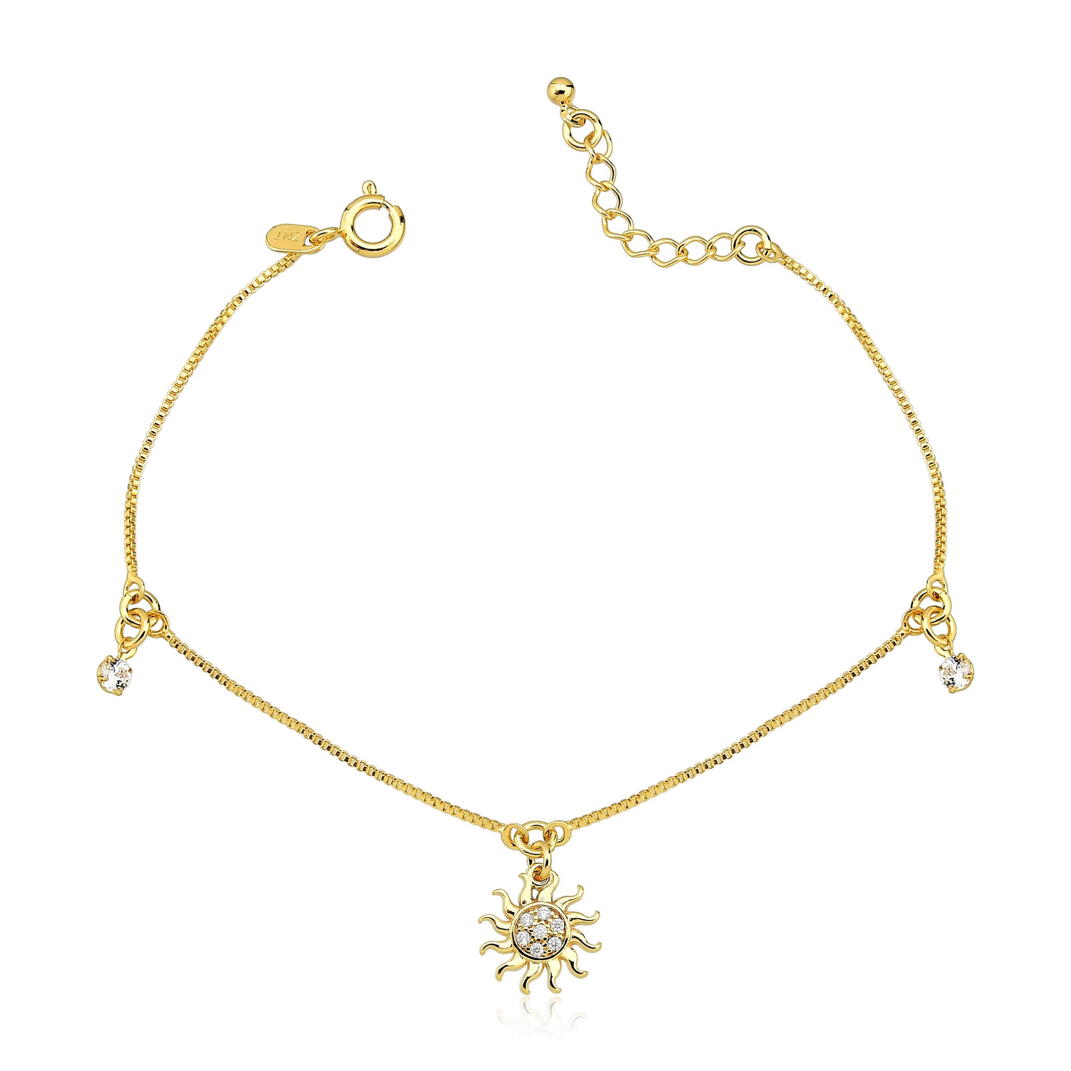 Pulseira Sol Banhado a Ouro 18k
