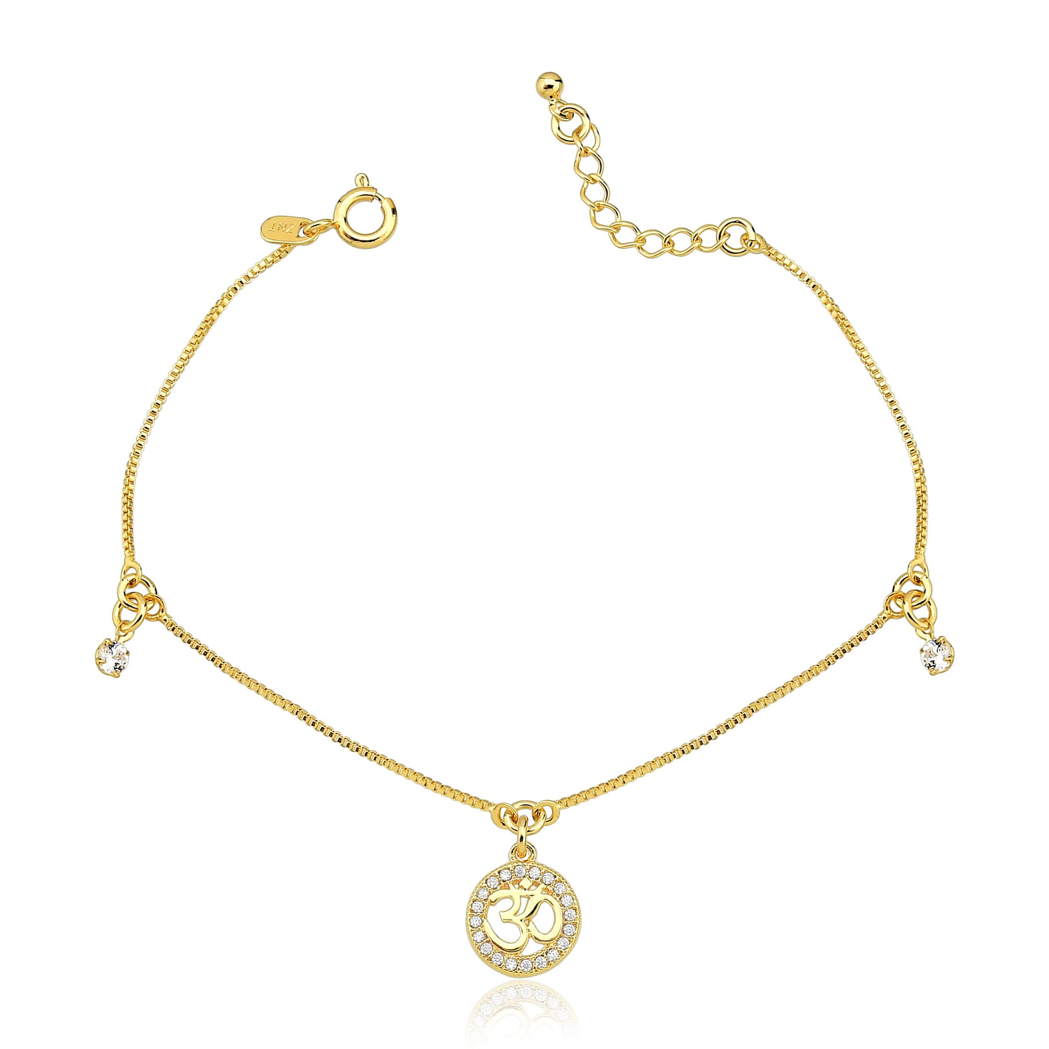 Pulseira Yoga e Zircônias Banhado a Ouro 18k