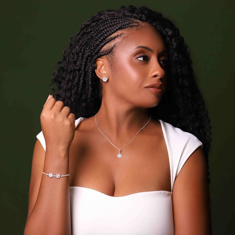 Brinco Girassol Prata 925